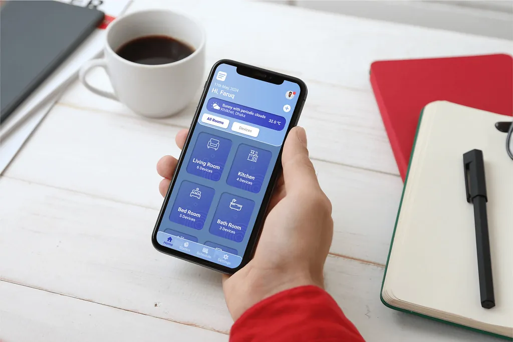 Smartphone showing a smart home lighting app